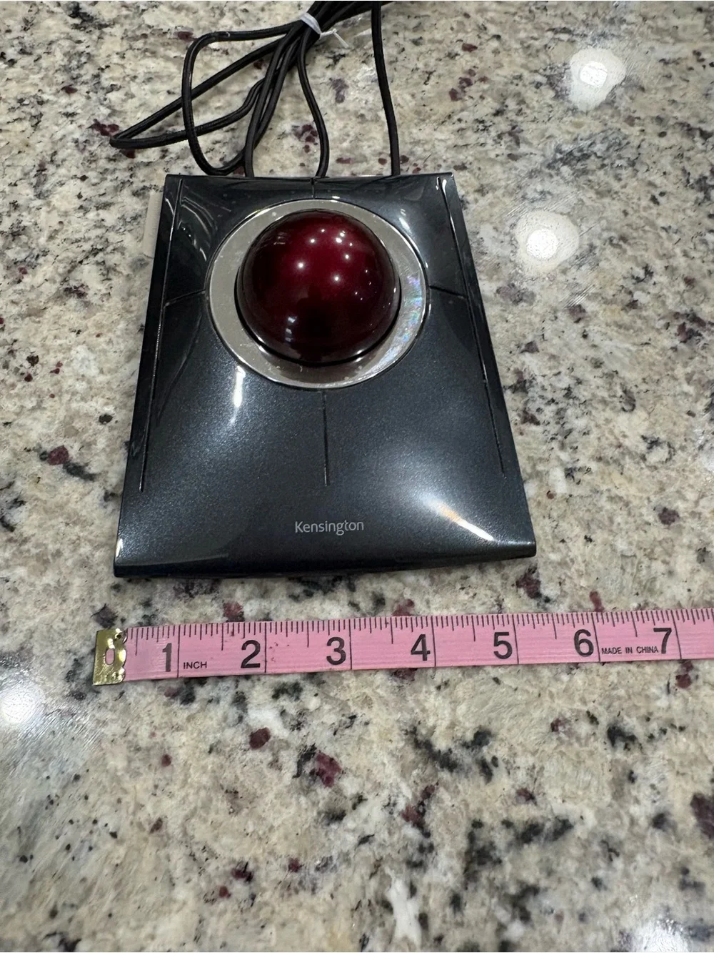 Kensington SlimBlade Trackball mouse gray & red Preowned working condition